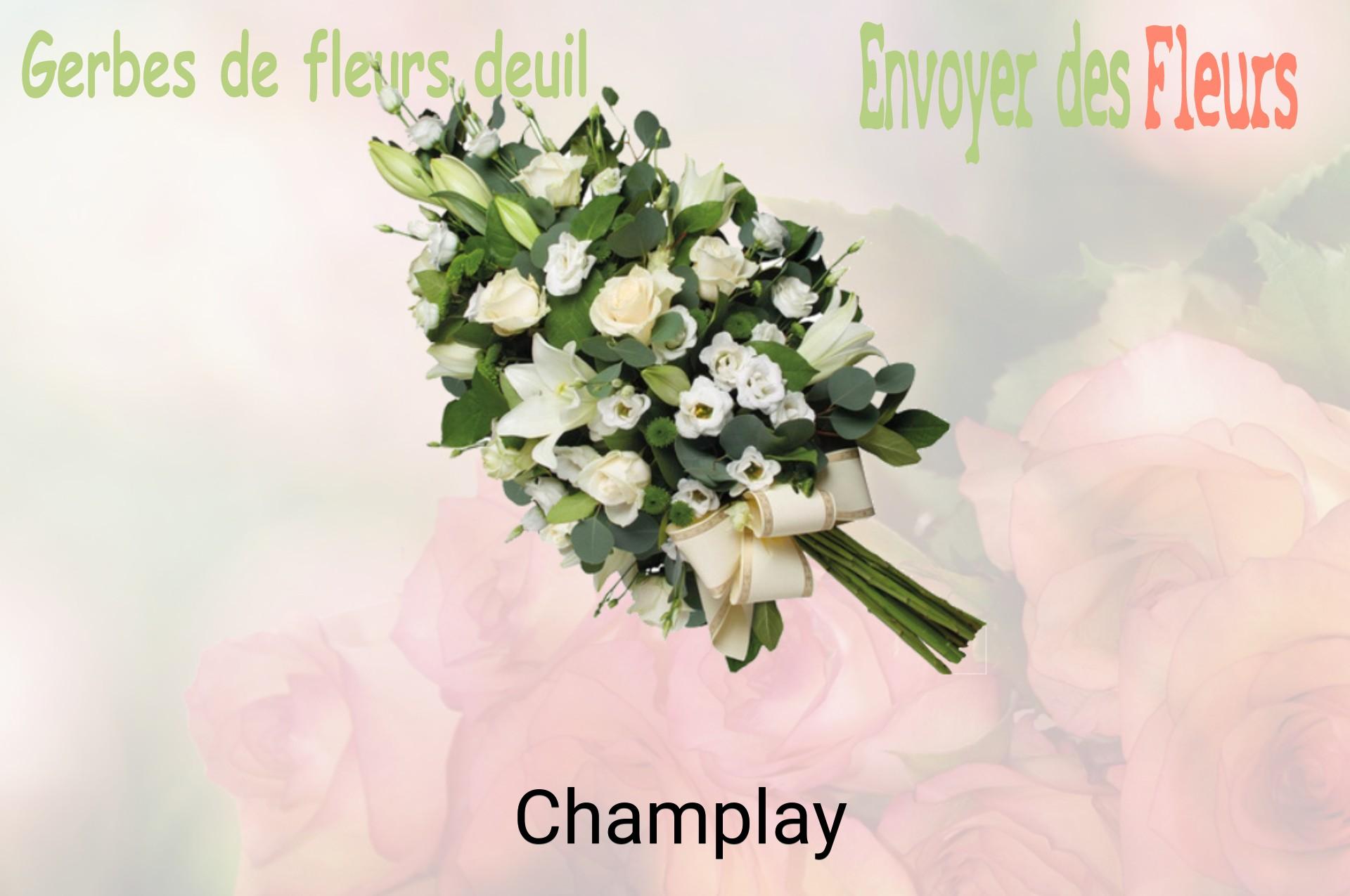 Gerbe de fleurs de deuil livrée à Champlay